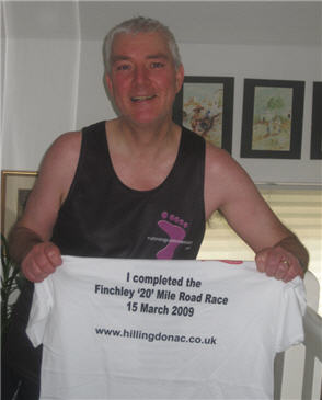 Post-21 miler, with THAT teeshirt